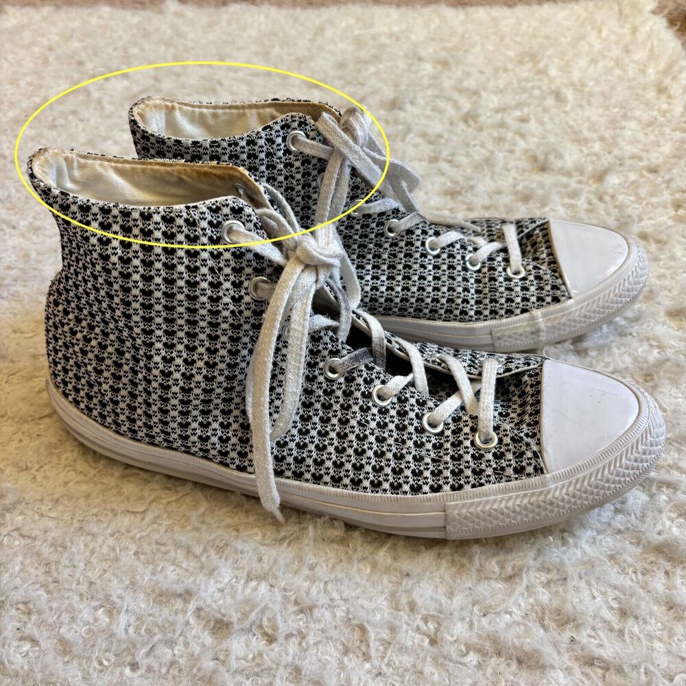 Converse Chuck Taylor All Star Woven High Top Sneaker‎ Shoes Womens US 10 Blk/Wh
